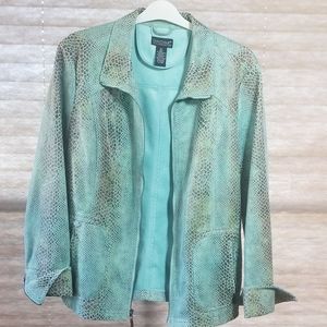 DIALOGUE FAUX SNAKESKIN JACKET XL